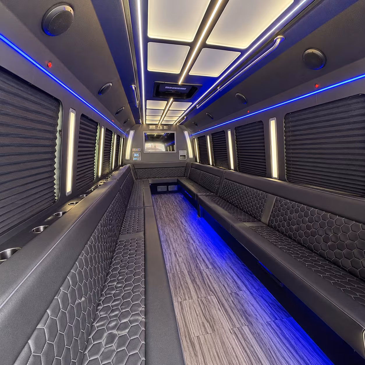 manteca 30 passenger party bus interior