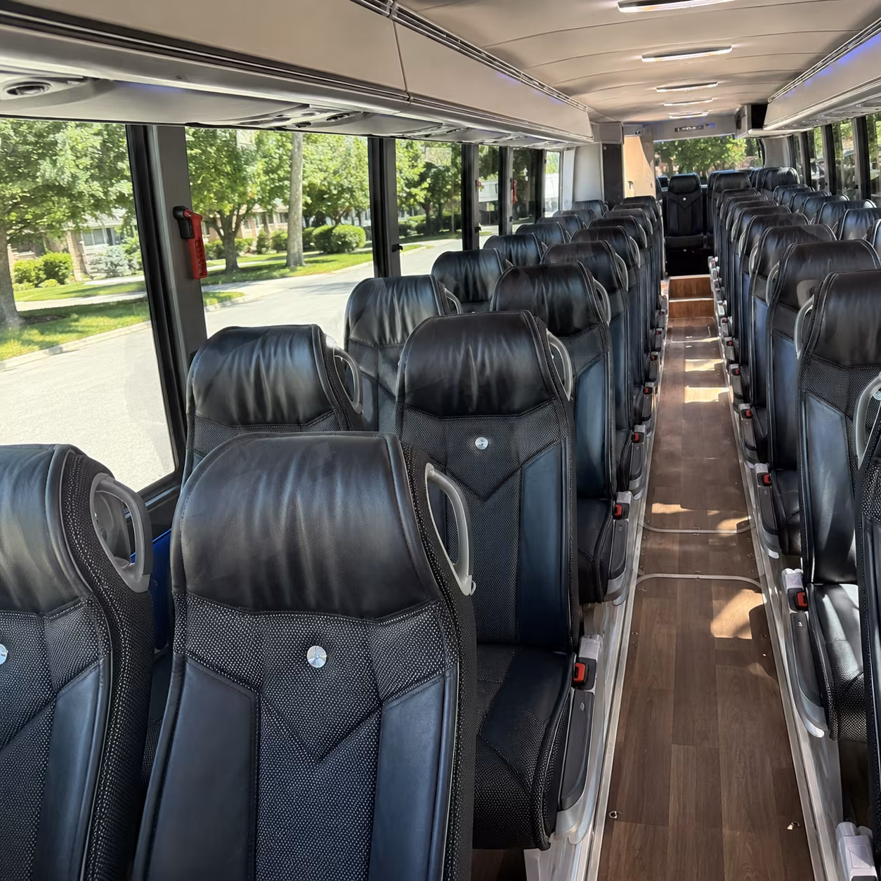 manteca 40 passenger charter bus inside