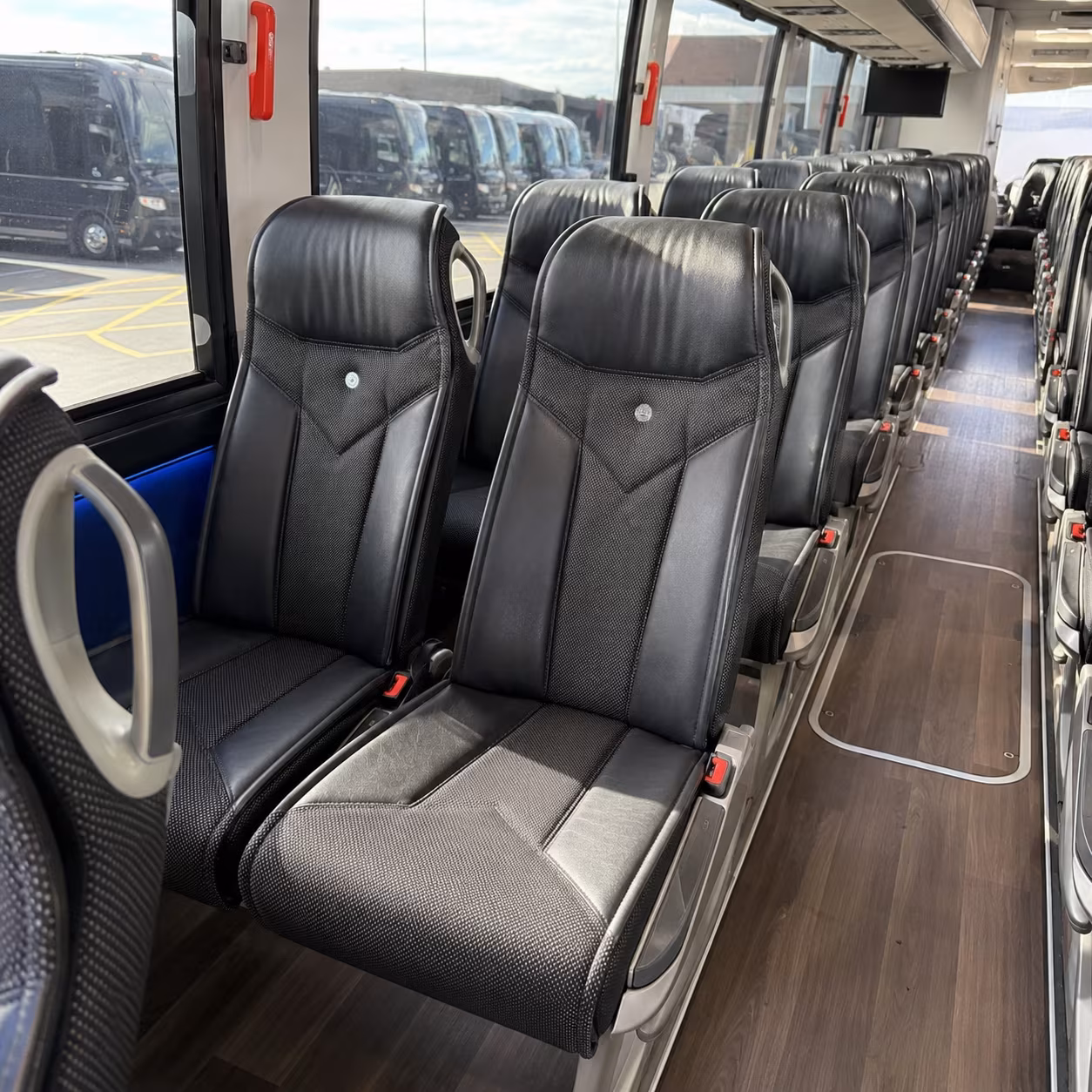 manteca 40 passenger charter bus interior