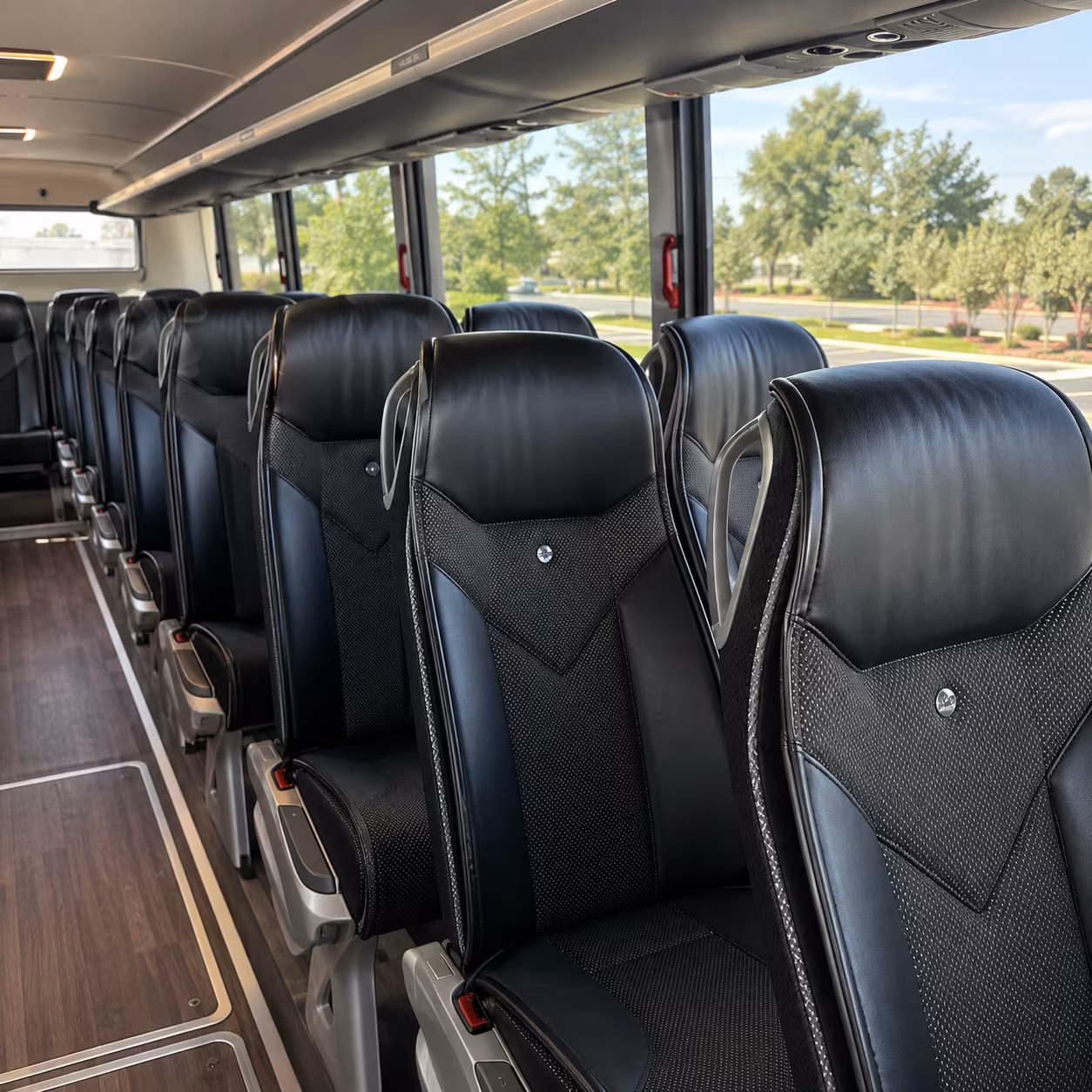 manteca 45 passenger charter bus interior