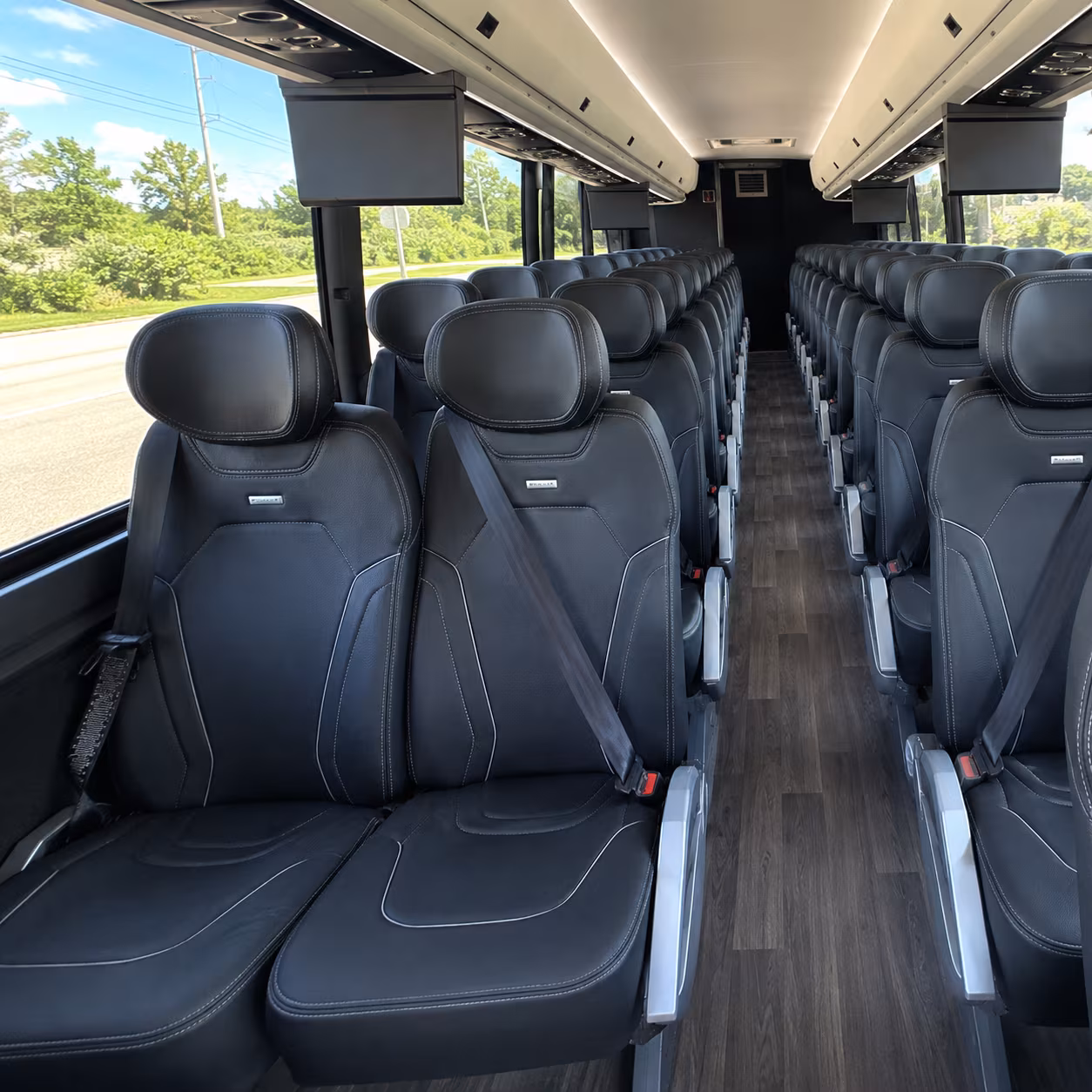 manteca 47 passenger charter bus inside
