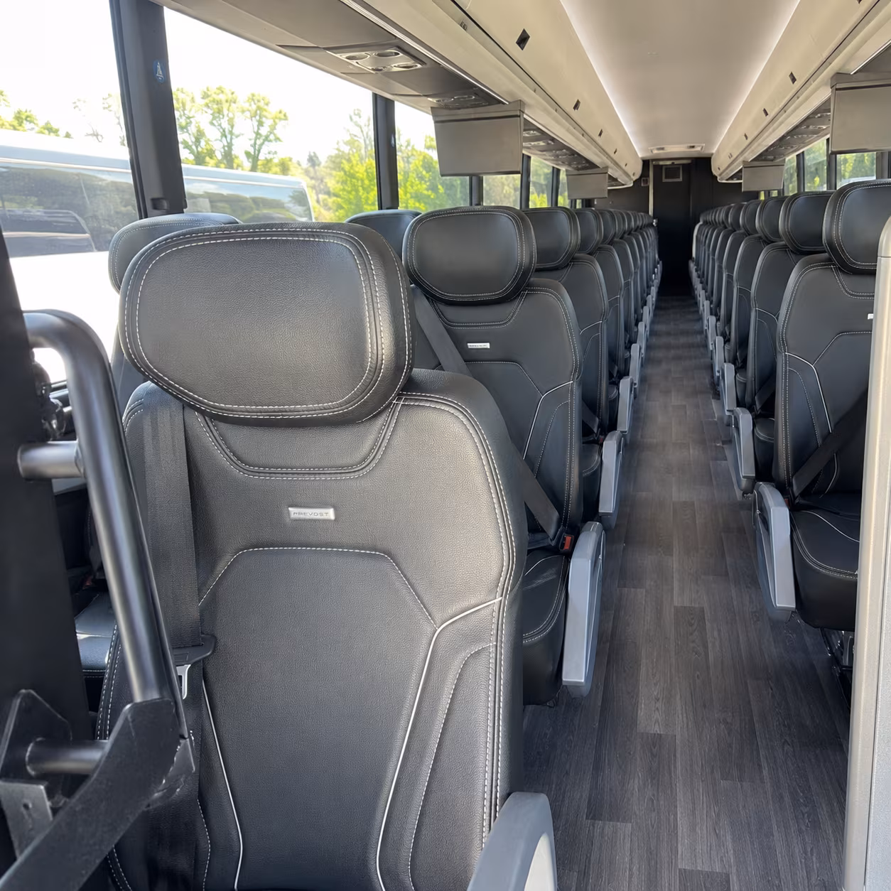 manteca 47 passenger charter bus interior