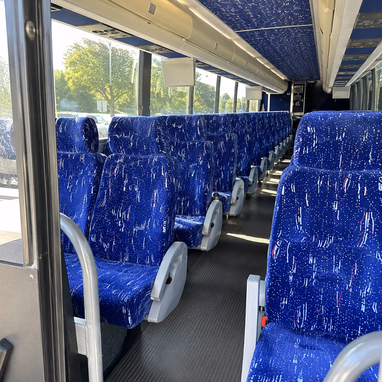 manteca 50 passenger charter bus inside
